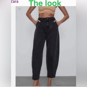 Zara Slouchy High rise Black Jeans